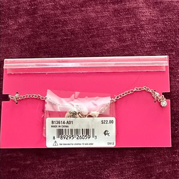 Betsey Johnson Rose Gold Cross Charm Anklet - Picture 3 of 4